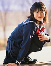 Cute gravure idol beauty is adorable in her school girl uniform